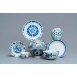 A varied collection of Chinese blue and white porcelain, Ming