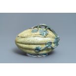 A polychrome Dutch Delft squash tureen and cover, 18th C.