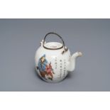 A Chinese famille rose 'Wu Shuang Pu' teapot and cover, Daoguang mark, 19th C.