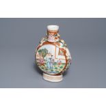A Chinese famille rose 'mandarin' moonflask vase, Qianlong/Jiaqing