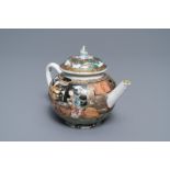 A Chinese famille rose teapot with circular design all-round, Yongzheng