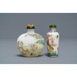 Two Chinese enamelled glass snuff bottles, Guyue Xuan marks, prob. Palace workshops, Qianlong