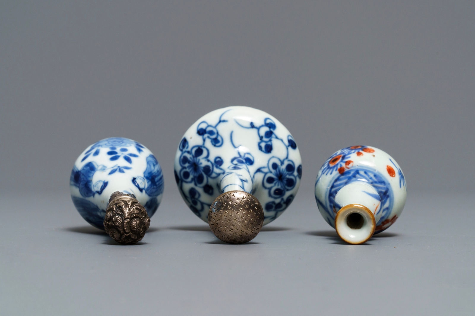 Nine Chinese blue & white miniature vases, 'Amsterdams bont' teapot and a milk jug, Kangxi & later - Image 4 of 15