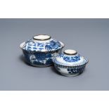 Two Chinese blue and white 'Bleu de Hue' covered bowls for the Vietnamese market, 19th C.