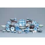 A varied collection of mostly blue and white Chinese porcelain, Ming and later