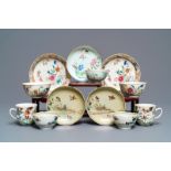 A collection of Chinese famille rose cups and saucers, Yongzheng/Qianlong