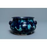 A Chinese turquoise- and purple-splashed censer, Kangxi