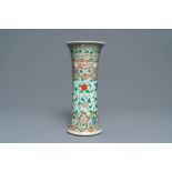 A Chinese famille verte beaker vase, 'gu', Kangxi