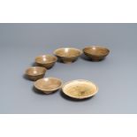 Six Chinese Yaozhou and celadon bowls, Song/Yuan