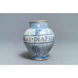 A blue and white Antwerp or Northern Netherlands maiolica drug jar, 2nd half 16th C.