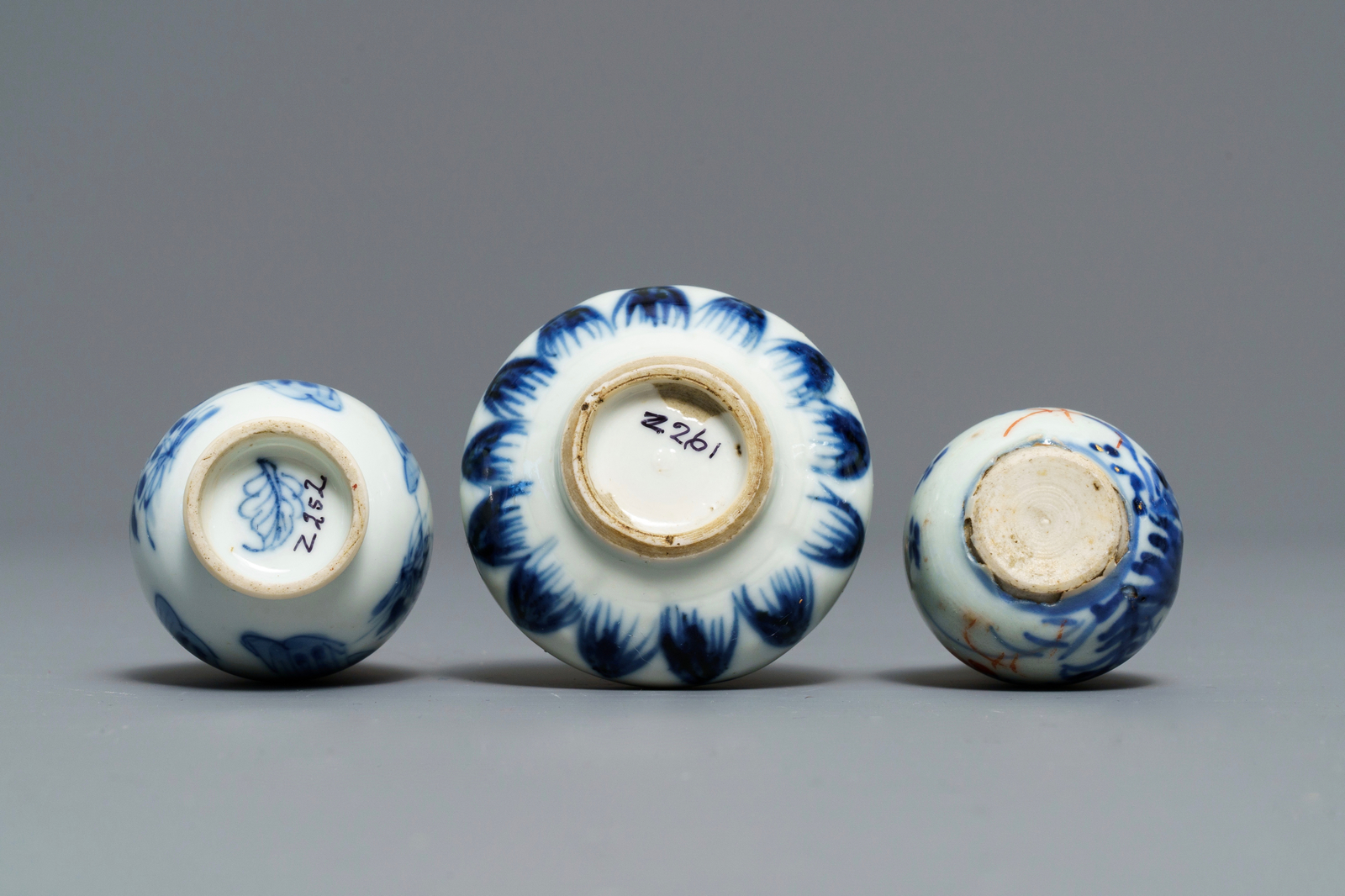 Nine Chinese blue & white miniature vases, 'Amsterdams bont' teapot and a milk jug, Kangxi & later - Image 5 of 15
