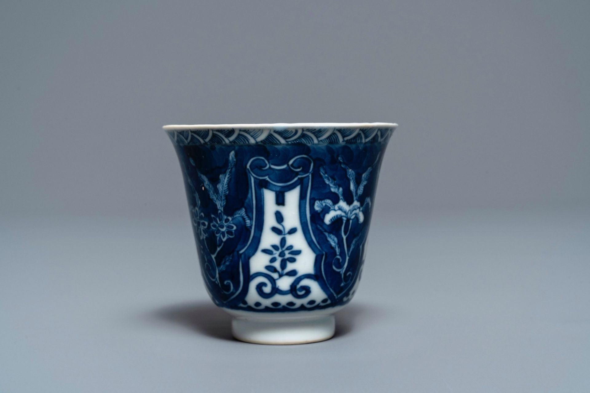 Twelve Chinese blue and white cups and saucers, 19th C. - Image 2 of 9