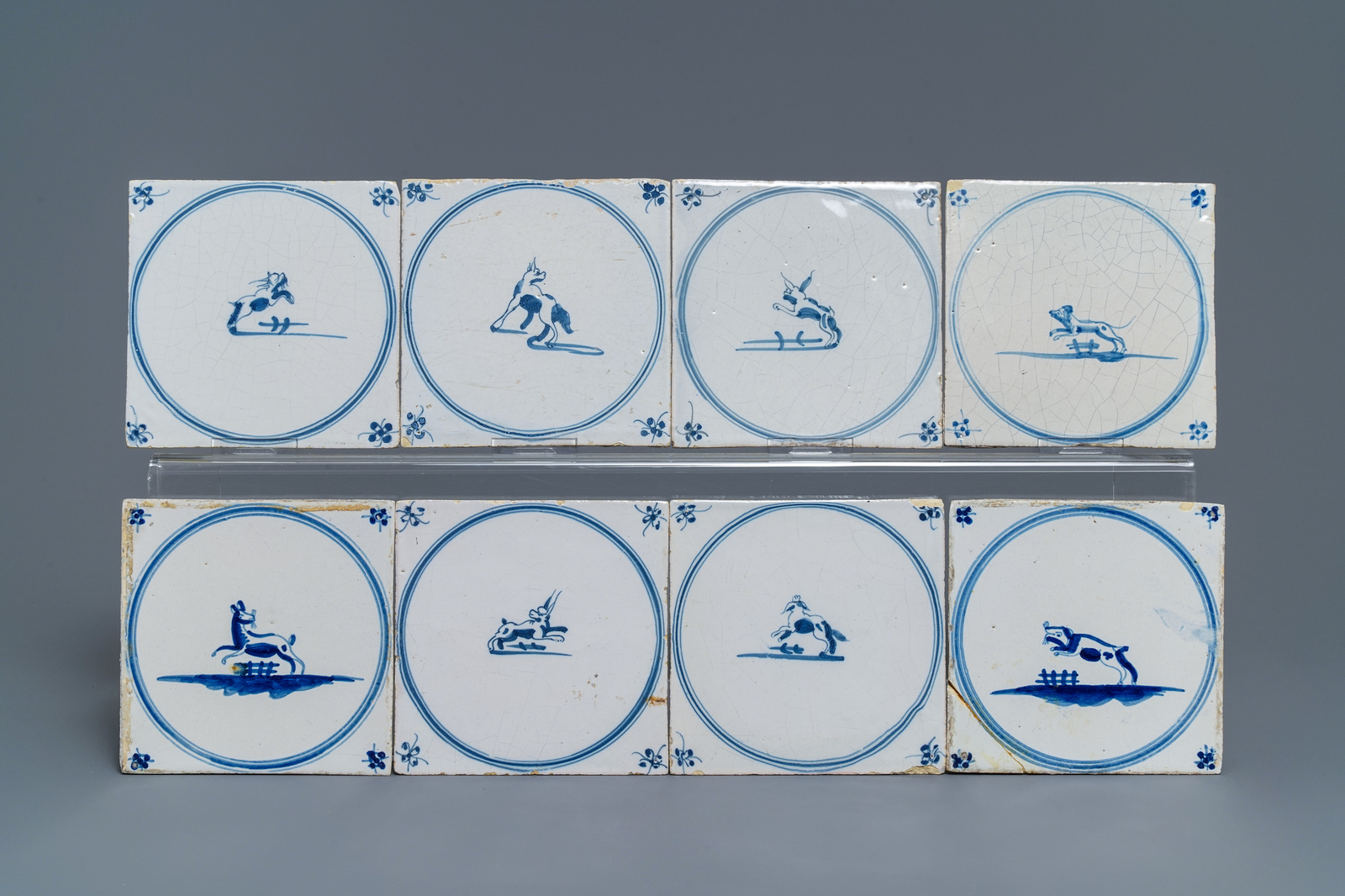 54 Dutch Delft blue and white 'animal' tiles, 18/19th C. - Image 5 of 8