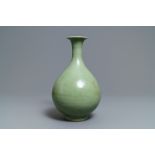 A Chinese Longquan celadon yuhuchunping vase, Yuan