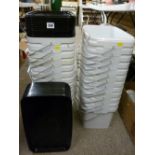 Good quantity of stacking lidded plastic tubs