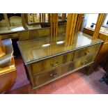 Dressing table with bevelled edge mirror