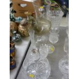 Mixed collection of cut and other glass vases and bowls