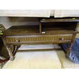 Priory style polished wood single drawer telephone/hall table