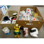 Quantity of Coca Cola, The Simpsons and other collectable glassware and pottery etc