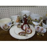 Small selection of commemorative china and other decorative cabinet ware