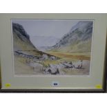 MALCOLM EDWARDS limited edition (86/250) print - titled 'Nant Ffrancon Pass', signed in pencil