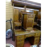 Victorian mahogany three piece bedroom suite of triple wardrobe, mirrored dressing table and bedside