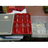 Set of six Bohemia boxed crystal glasses and a further quantity of drinking glassware