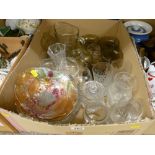 Box of vintage glassware