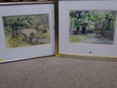 MAURICE A GREENWOOD RCA two watercolour studies - titled 'Lane at Greenfield' and 'Malmsmead