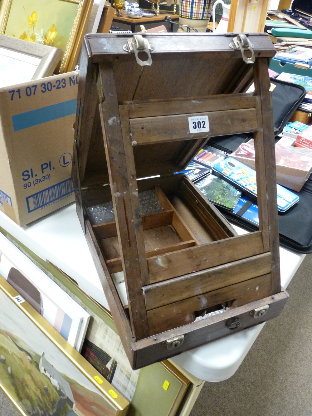Vintage wooden artist's box