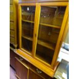 Reproduction yew wood bookcase sideboard