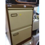 Two drawer metal filing cabinet