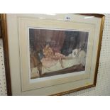 SIR WILLIAM RUSSELL FLINT unsigned limited edition (757/850) classical print - semi nude female