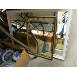 Two vintage bevelled edge wall mirrors