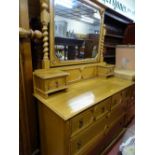 Good quality light oak mirrored dressing chest