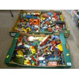 Large quantity of play worn diecast and other vehicles by Corgi, Dinky, Budgie, Matchbox etc