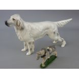 Beswick model of an English Setter 'Champion Bayldone Baronet' and a diecast figure of a shire