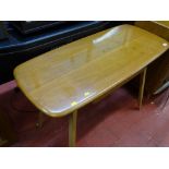 Ercol mid oak slim table with under tier drawer