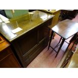 Mid Century oak mule chest and a rectangular top occasional table