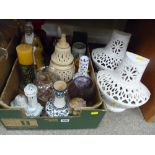 Box of Continental and other vases, glassware etc