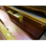 Vintage oak sideboard with mixed arrangement of cupboards and drawers