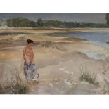 SIR WILLIAM RUSSELL FLINT limited edition (264/850) stamped print - semi-nude lady at the beach,