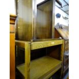 Vintage oak snap-top two tier trolley and one other