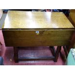 Antique oak style single flap side table