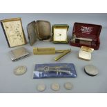 Mixed box of collectables including a silver cigarette case, a boxed Valet safety razor etc