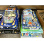 Large toy off road vehicle and a quantity of board and table games including Subuteo