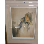 SIR WILLIAM RUSSELL FLINT unsigned limited edition (311/850) print - a semi naked young woman