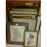 Large parcel of topographical prints