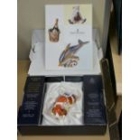 Boxed Royal Crown Derby sleeping and reclining puppy