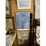 Framed CLAUDE MONET poster and two other framed works